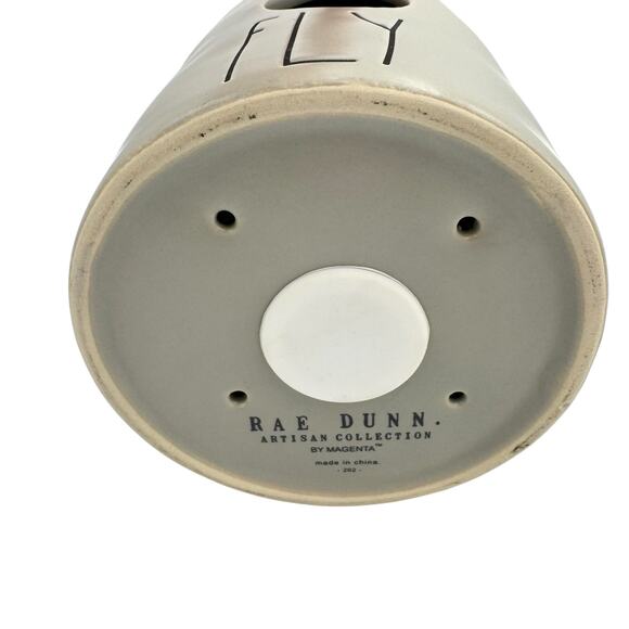 Rae Dunn FLY Gray Ceramic Round Birdhouse NEW House Decor Collectible - Picture 3 of 3